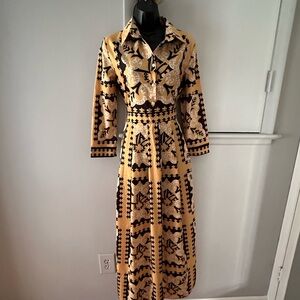 Long dress with gold and black design sz s/m